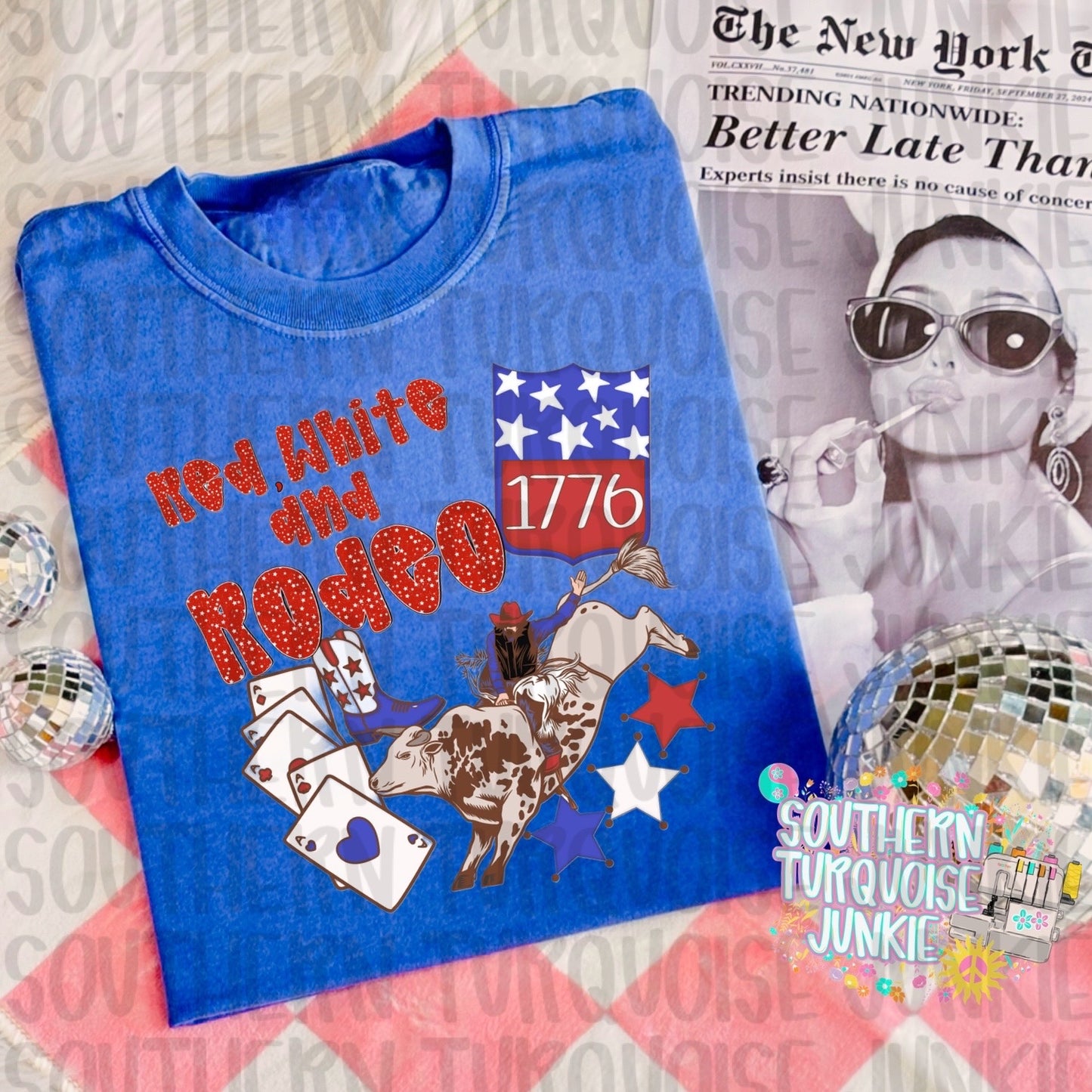 RED WHITE & RODEO TEE