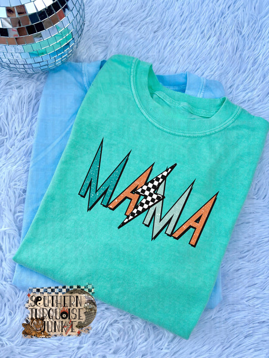 MAMA CHECKERED TEE