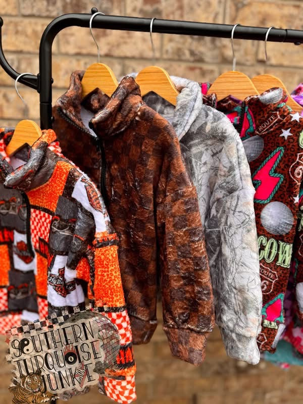PICK YA PRINT PLUSH PULL OVER JACKET- BOUTIQUE PRE ORDER