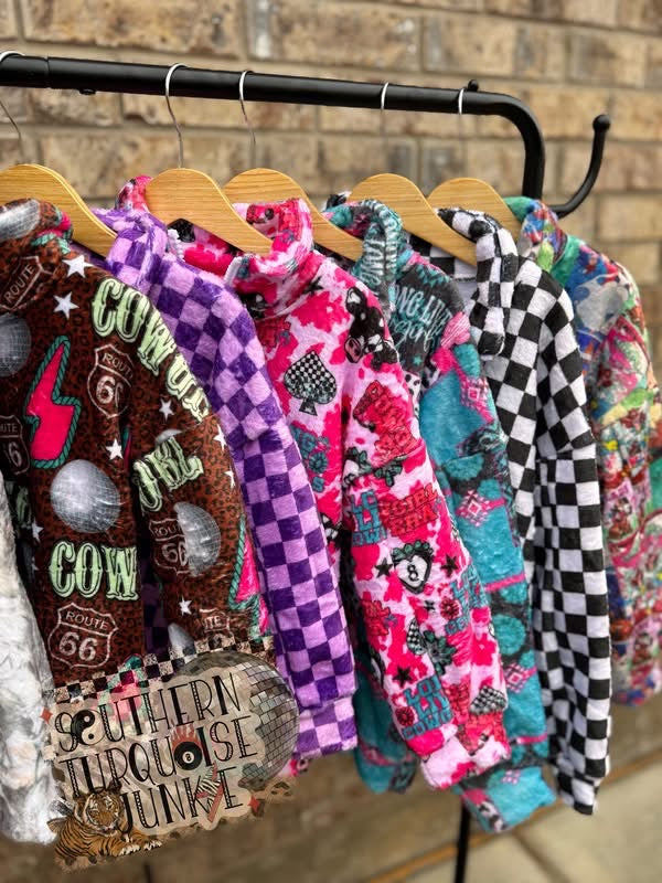 PICK YA PRINT PLUSH PULL OVER JACKET- BOUTIQUE PRE ORDER